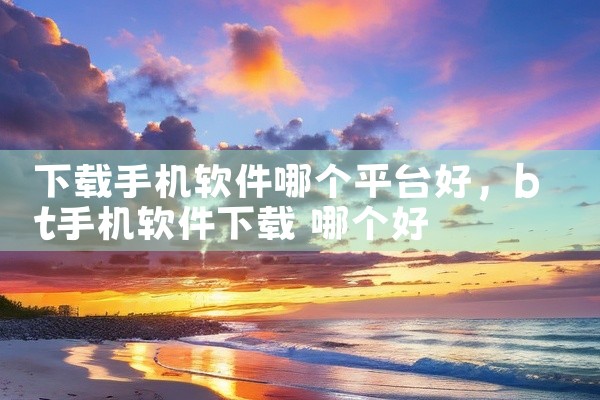 下载手机软件哪个平台好