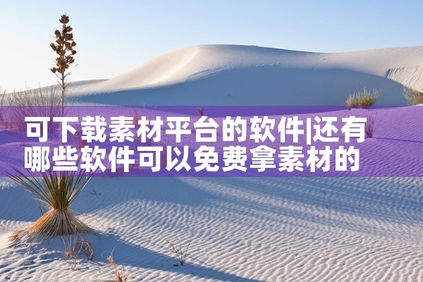 可下载素材平台的软件