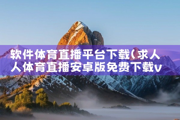 软件体育直播平台下载