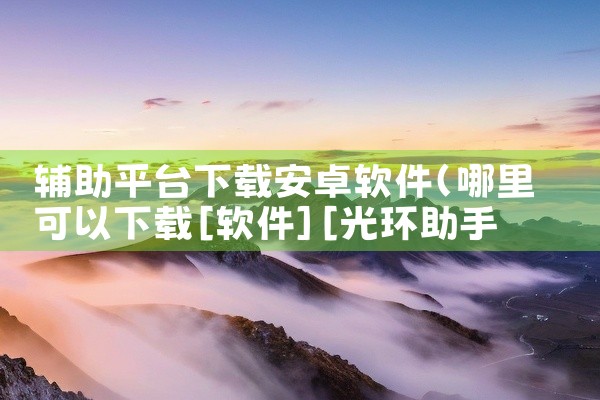 辅助平台下载安卓软件