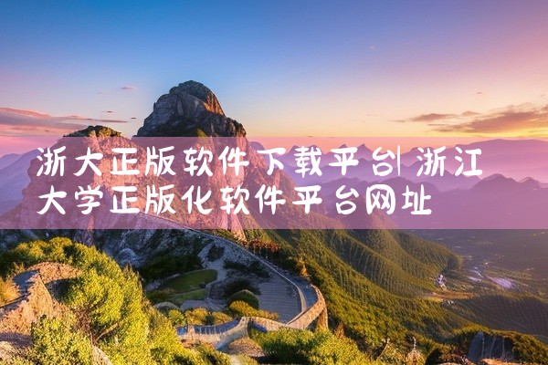 浙大正版软件下载平台
